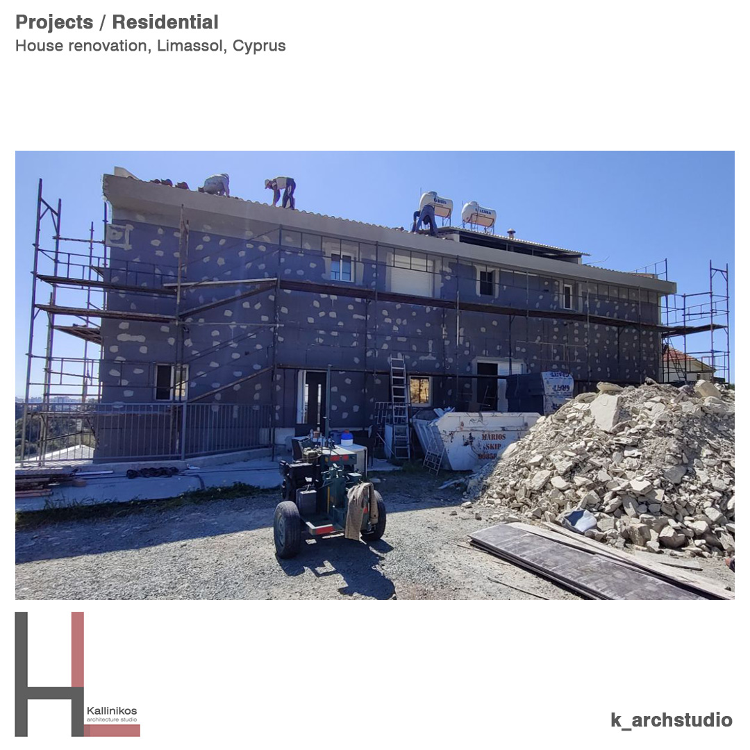 House Renovation Home Limassol Cyprus Kallinikos Architecture Design Exterior Wall Insulation